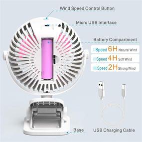 img 2 attached to 👶 Portable Rechargeable Clip On Desk Fan for Baby Strollers and Carseats - Cambond Pink Baby Fan for Travel, Camping