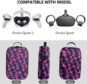 img 2 attached to 🌹 Esimen Rose Red Fashion Travel Case for Oculus Quest 2 / Quest VR Gaming Headset and Controllers - Accessories Carrying Bag