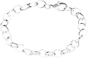 img 1 attached to 📿 Housweety 12 Silver Plated Chain Bracelets: Ideal Fit for Clip on Charms, 20cm Length (7-7/8")