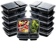 🍱 55 pack i00000 meal prep containers with lids, 28 oz black rectangular lunch containers, 2 compartment food storage bento box - microwaveable, freezer & dishwasher safe logo