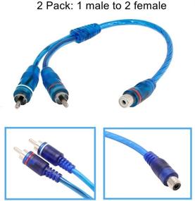 img 1 attached to RCA Y Adapter Connector 2 Pack(2 Female To 1 Male) And 2 Pack(1 Female To 2 Male)