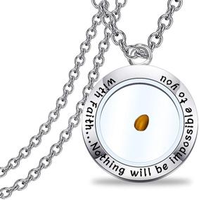 img 4 attached to 🔑 CYTING Mustard Seed Necklace - Faith, a Key to Unlock the Impossible! Christian Religious Jewelry Gift for Loved Ones - Inspirational Necklace for Friends and Family