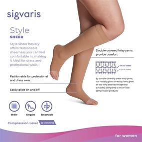 img 3 attached to 🧦 SIGVARIS Women’s Style Sheer 780 Open Toe Compression Calf-High Socks - 20-30mmHg