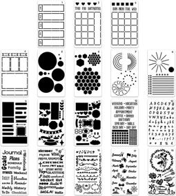 img 4 attached to 📔 Katfort Journal Planner Stencil Set: 18PCS, Reusable Plastic Bullet Journaling Templates for A5 Notebook - Holiday Stencils for Painting, 4x7 Inch