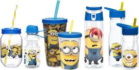 img 1 attached to 🍌 Zak Designs Despicable Me 2 Water Bottles: Tritan Straw - Fun and Durable Hydration for Minion Fans