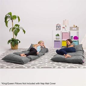 img 3 attached to 🎁 Posh Creations Kids Floor Premium Cushion and Lounger Covers - Cozy Soft-Gray, Perfect Gifts for Teenage Girls (King Pillows NOT included)