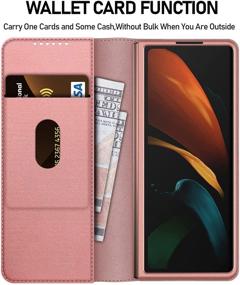 img 1 attached to 📱 CENMASO Samsung Galaxy Z Fold 2 Case - All-Inclusive Anti-Fall Protective Cover in Rose Gold