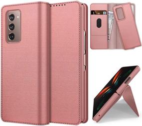 img 4 attached to 📱 CENMASO Samsung Galaxy Z Fold 2 Case - All-Inclusive Anti-Fall Protective Cover in Rose Gold