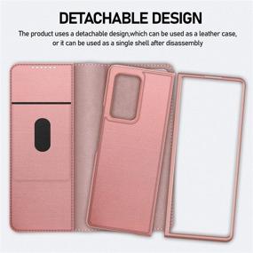 img 2 attached to 📱 CENMASO Samsung Galaxy Z Fold 2 Case - All-Inclusive Anti-Fall Protective Cover in Rose Gold