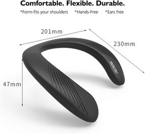 img 3 attached to 🎧 ENUOSUMA Wireless Wearable Speaker - Neckband Bluetooth 5.0 Speaker True 3D Stereo Sound, Portable Personal Speakers IPX5 Waterproof with 12H Playtime for Work, Travel, Sports - Black