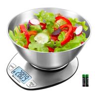 🍽️ bromech food scale with bowl 2.27qt: digital kitchen scale for weight loss, baking, cooking and keto - 11lb capacity, stainless steel, battery included logo