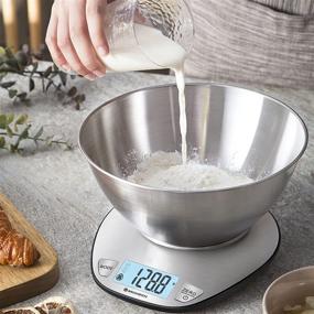 img 2 attached to 🍽️ BROMECH Food Scale with Bowl 2.27QT: Digital Kitchen Scale for Weight Loss, Baking, Cooking and Keto - 11lb Capacity, Stainless Steel, Battery Included