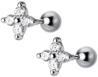 💎 dazzling zirconia earrings: sterling silver hypoallergenic cartilage jewelry for girls logo