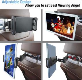 img 1 attached to 🚗 INNOMAX Universal Adjustable Backseat Car Headrest Mount/ Holder for Apple iPad Pro/iPad 4/iPad 3/Air/Mini, iPhones, Smart Phones (6”-11”)-Red