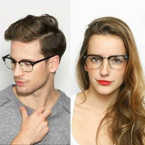 img 1 attached to 👓 COASION Transparent Semi Rimless Eyeglasses: Sleek and Effective Blocking Technology