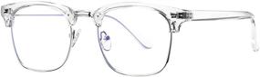 img 4 attached to 👓 COASION Transparent Semi Rimless Eyeglasses: Sleek and Effective Blocking Technology