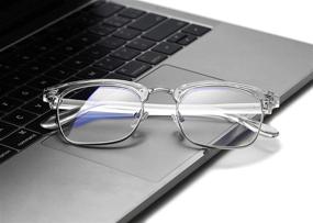 img 3 attached to 👓 COASION Transparent Semi Rimless Eyeglasses: Sleek and Effective Blocking Technology