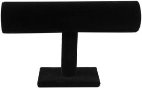 img 2 attached to Stylish Black Velvet T-Bar Bracelet Necklace Display Stand for Organized Home Decor