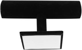 img 1 attached to Stylish Black Velvet T-Bar Bracelet Necklace Display Stand for Organized Home Decor