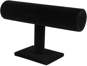img 3 attached to Stylish Black Velvet T-Bar Bracelet Necklace Display Stand for Organized Home Decor