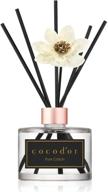 🌸 cocodor white flower reed diffuser/pure cotton - refreshing aroma for home & office - 200ml - 1 pack - reed diffuser set - oil diffuser & sticks - home decor & fragrance логотип