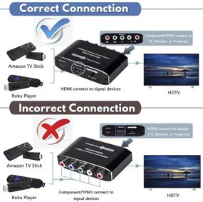 img 2 attached to Преобразователь HDMI в компонентный сигнал с функцией масштабирования для Mac, телевизора, DVD-плеера и игровых консолей - универсальный адаптер HDMI в YPbPr 5RCA RGB с функцией масштабирования V1.4.