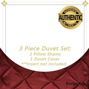 img 2 attached to 🏡 Stylish and Comfortable Sweet Home Collection Luxury Pinch Pleat Pintuck Fashion Duvet Set in Queen Size, Beautiful Burgundy Shade
