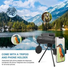 img 4 attached to 🔭 High Power Prism Monocular Telescope 12x50 by Evershop: Ideal Outdoorsman Gift with Smartphone Holder for Wildlife Scenery, Bird Watching, Hunting, Camping, and Traveling