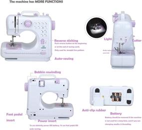 img 2 attached to 🧵 Compact Basic Sewing Machine for Beginners - Portable Mini Sewing Machine with 12 Easy Stitching Patterns & Foot Pedal - Ideal for Adults and Kids