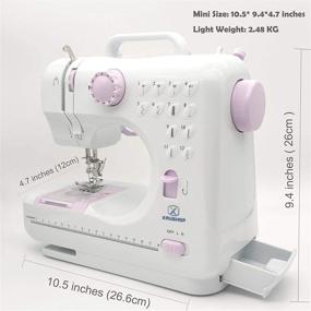 img 3 attached to 🧵 Compact Basic Sewing Machine for Beginners - Portable Mini Sewing Machine with 12 Easy Stitching Patterns & Foot Pedal - Ideal for Adults and Kids