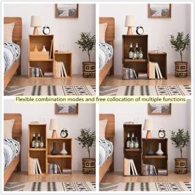 img 1 attached to 📚 Kirigen Stackable Wood Storage Cube/Basket/Bins Organizer for Books, Clothes, and Toys - Modular Open Cubby Storage System - Office Bookcase Shelves C15-NA