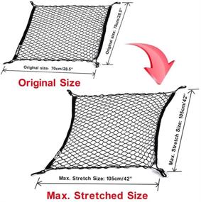 img 3 attached to 🚗 Сетка для грузов Owfeel: универсальный задний органайзер для хранения в багажнике автомобиля - гибкий нейлон, черный - подходит для большинства типов автомобилей.