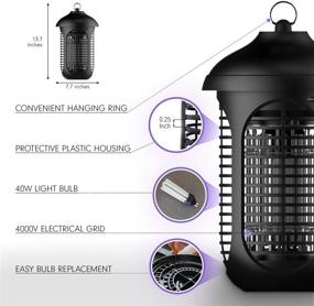 img 2 attached to 🦟 White Kaiman 40 Watt Outdoor Bug Zapper: Weatherproof Mosquito Zapper with 4000 Volt - Ideal for Indoor or Outdoor Use