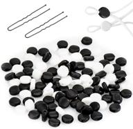 🎟️ 60 pcs black & white adjustable round elastic string cords with buckle adjusters and u-clips - suitable for various sizes (1/8", 1/5", 1/4", 5/8" straps) logo