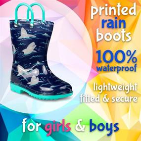 img 1 attached to 🌧️ ZOOGS Boys' Printed Toddler Rain Boots - Kids' Waterproof Footwear