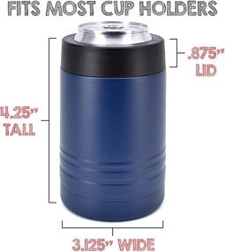 img 1 attached to 🚰 Clear Water Home Goods - 12 oz Stainless Steel Double Wall Vacuum Insulated Can or Bottle Cooler - Navy Blue (6 Pack)