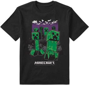 img 2 attached to 👕 Premium Minecraft Boys’ Clothing: Short Sleeve Regular Black Tops, Tees & Shirts