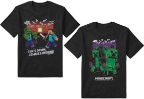 img 4 attached to 👕 Premium Minecraft Boys’ Clothing: Short Sleeve Regular Black Tops, Tees & Shirts