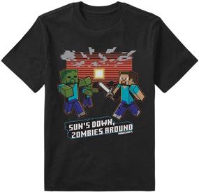 img 3 attached to 👕 Premium Minecraft Boys’ Clothing: Short Sleeve Regular Black Tops, Tees & Shirts