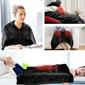 img 1 attached to Stay Cozy with GMAYOO USB Heated Warm Shawl: Electric 🔥 Plush Throw Blanket with Pillowcase, Cape Heating Lap Blanket - 48x40 Inch