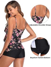 img 2 attached to Summer Mae Flounce Boyshorts Tankini Women's Clothing in Swimsuits & Cover Ups