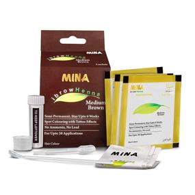 img 4 attached to 👁️ Highly Effective Mina Ibrow Henna Regular Pack in Medium Brown Shade for Optimal Grey Hair Coverage during Hair Coloring