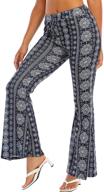 👖 wsplyspjy women's printed stretch bell bottom flare palazzo trousers logo