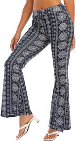 img 4 attached to 👖 WSPLYSPJY Women's Printed Stretch Bell Bottom Flare Palazzo Trousers