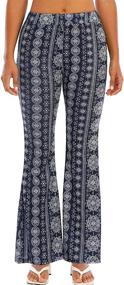 img 1 attached to 👖 WSPLYSPJY Women's Printed Stretch Bell Bottom Flare Palazzo Trousers