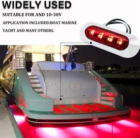 img 2 attached to 🚤 PSEQT 3.8'' Waterproof Boat Marine LED Lights - Interior, Deck, Navigation, Transom, Stern Cabin Lighting for Pontoon Fishing Boat, Kayak, Sailboat, Bass Boat, Vessel, 12V 24V - Red, 4 Pack