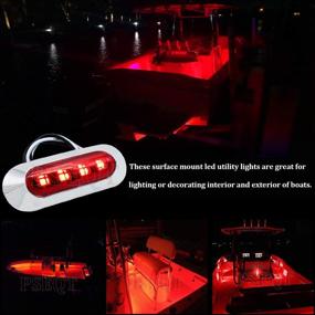 img 1 attached to 🚤 PSEQT 3.8'' Waterproof Boat Marine LED Lights - Interior, Deck, Navigation, Transom, Stern Cabin Lighting for Pontoon Fishing Boat, Kayak, Sailboat, Bass Boat, Vessel, 12V 24V - Red, 4 Pack