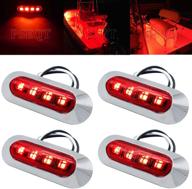 🚤 pseqt 3.8'' waterproof boat marine led lights - interior, deck, navigation, transom, stern cabin lighting for pontoon fishing boat, kayak, sailboat, bass boat, vessel, 12v 24v - red, 4 pack логотип