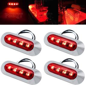 img 4 attached to 🚤 PSEQT 3.8'' Waterproof Boat Marine LED Lights - Interior, Deck, Navigation, Transom, Stern Cabin Lighting for Pontoon Fishing Boat, Kayak, Sailboat, Bass Boat, Vessel, 12V 24V - Red, 4 Pack