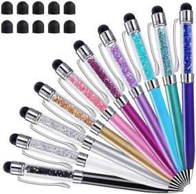 img 4 attached to ✍️ ChaoQ 2 in 1 Crystal Stylus Ballpoint Pen (10-Pack) for Touch Screens - Ultimate Precision with Black Ink and Replaceable Tips